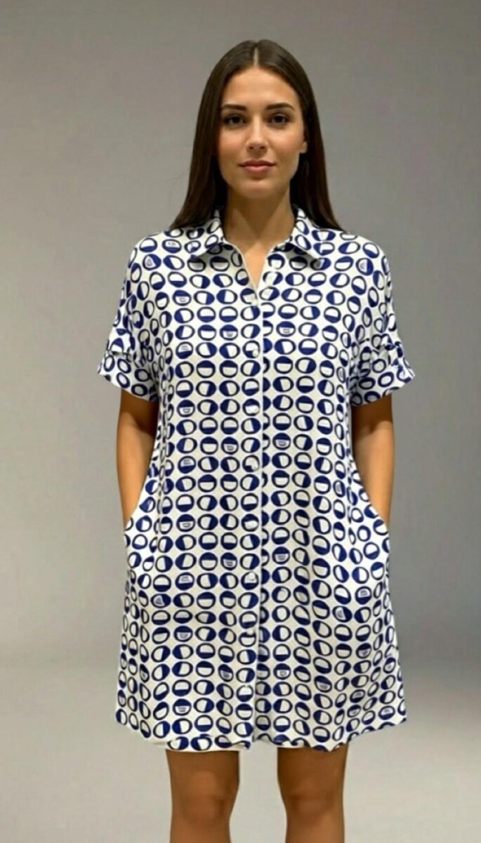 Vestido Camisero Pupa - Estampa Azul 