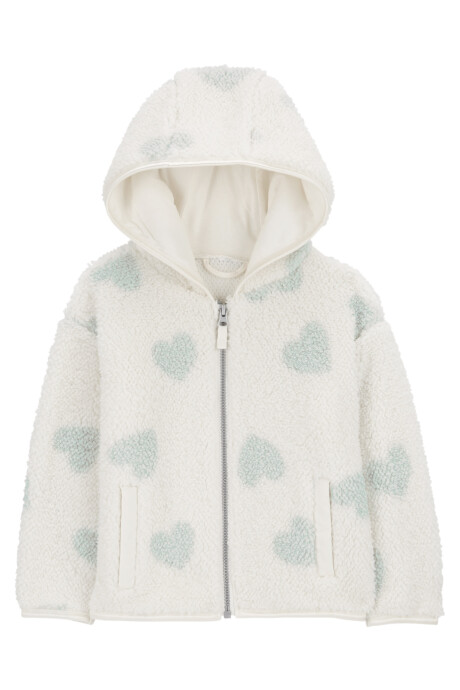 Campera de sherpa, diseño corazones Campera de sherpa, diseño corazones