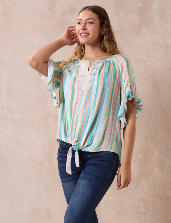 Blusa Nudo Printed MULTI/VERDE