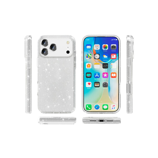 Protector para iPhone 17 Pro glitter transparente Protector Para Iphone 17 Pro Glitter Transparente