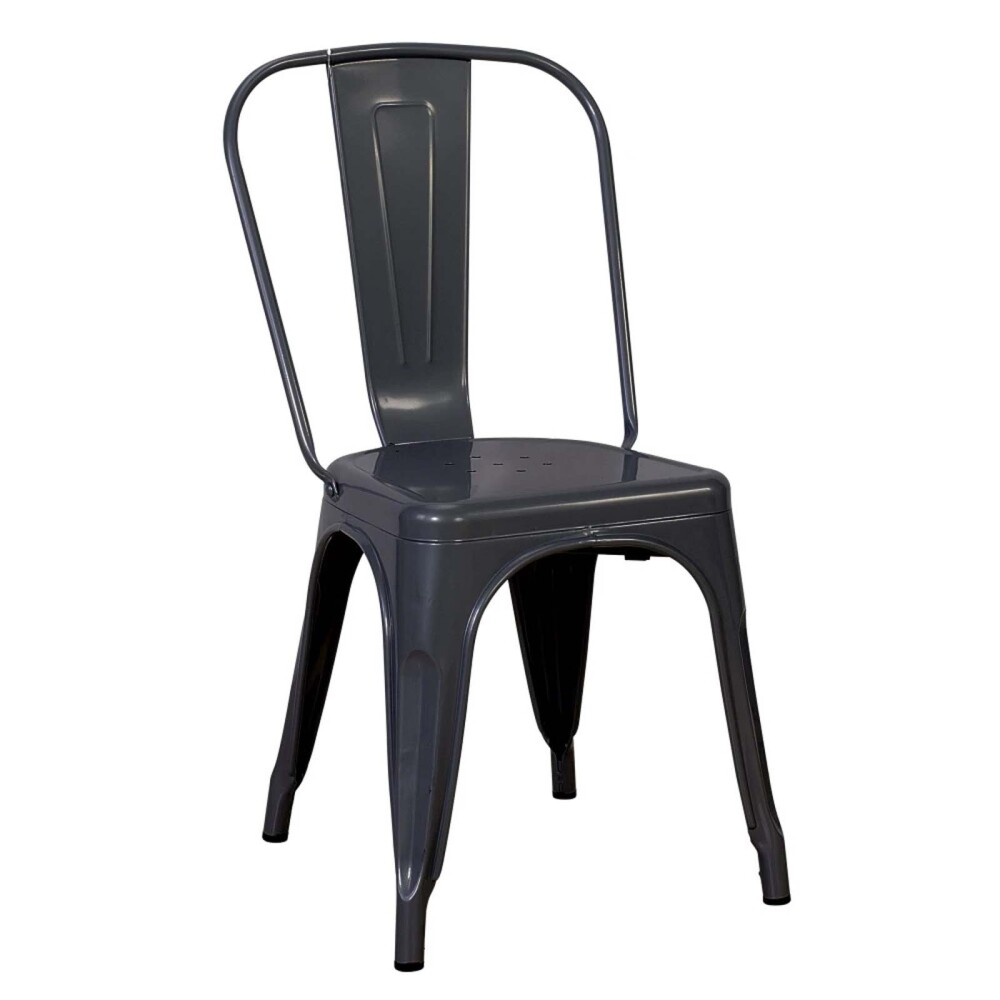 SILLA DE COMEDOR CY-20002 METAL NEGRO ESTILO TOLIX