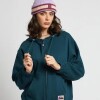 Campera Dama C/Capucha Alg.C/Felpa Liso Rusty Petroleo