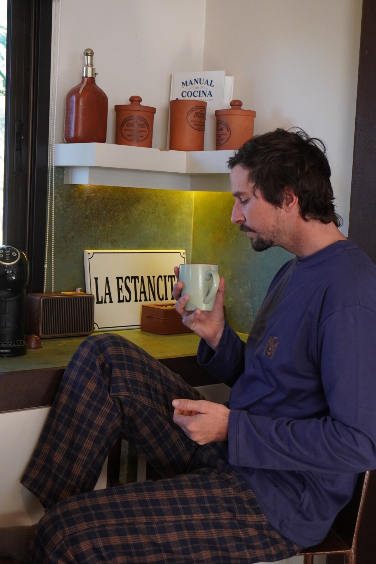 Sleepwalker Pijama Men Chocolate / Azul