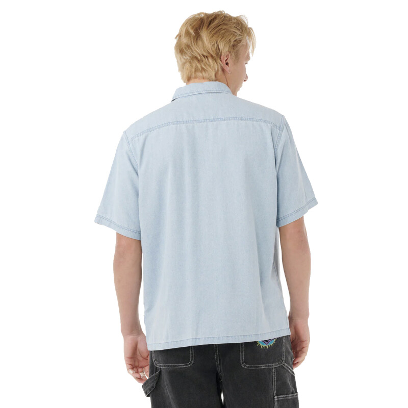 Camisa Rip Curl Raw Energy Denim - Celeste Camisa Rip Curl Raw Energy Denim - Celeste