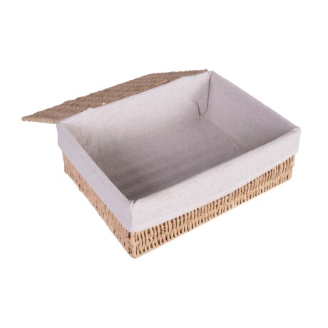 CESTO C/TAPA GLIS NATURAL/BEIGE TELA A245