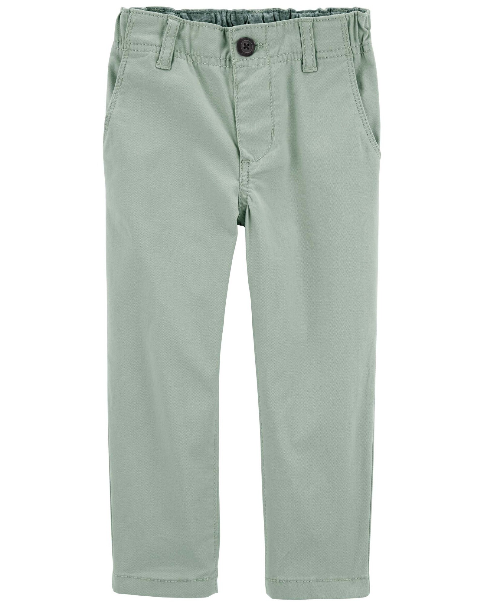 Pantalón de algodón, clásico, ajustado. Talles 2-5T Sin color