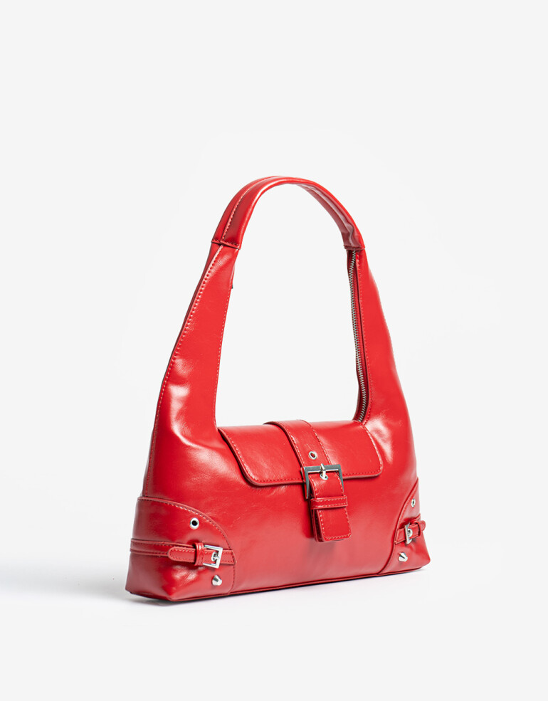 City Cartera City Con Solapa - Rojo Cereza