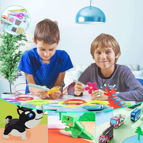 20 Rollos Pla 5 Metros Filamento Repuesto Impresión 3d Lápiz Variante Color Multicolor