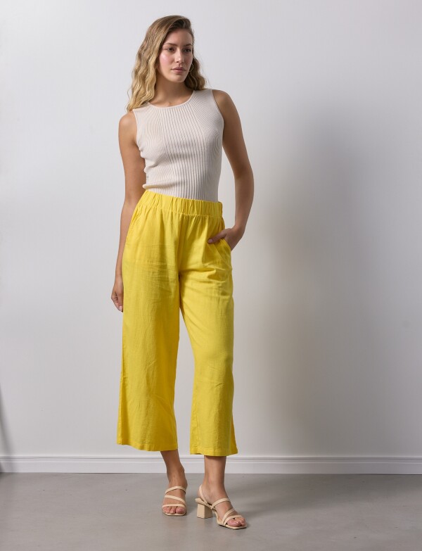 Pantalon Lino AMARILLO