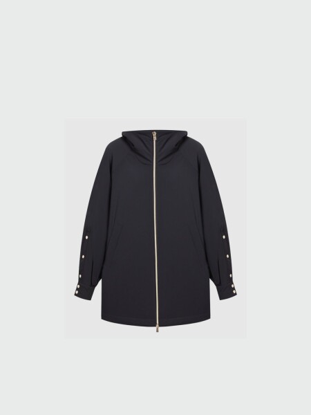 Herno-Chaqueta impermeable con capucha integrada ajustable Negro