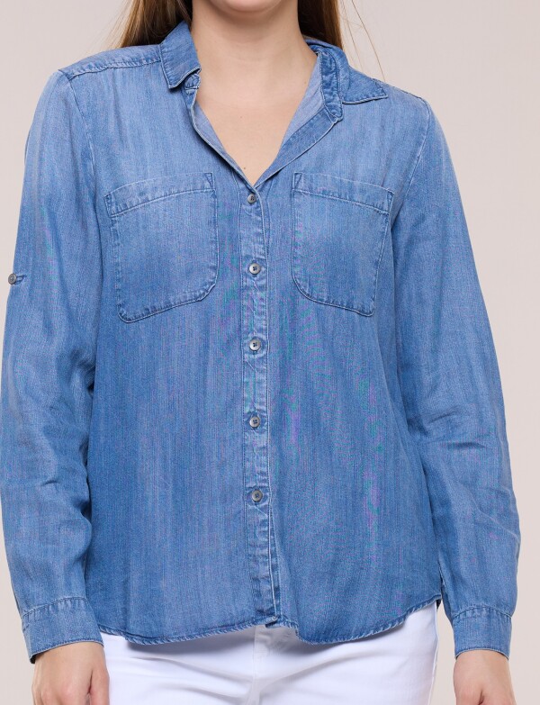 Camisa Tencel Manga Roll-up JEAN