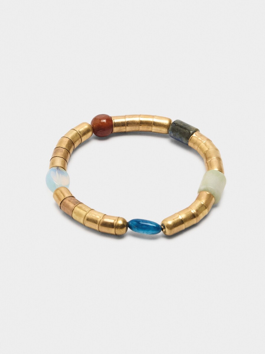 Set De Pulseras Elásticas Con Piedras - multicolor 