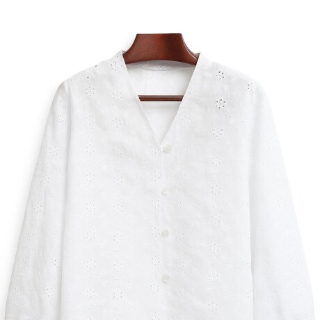 Blusa de Lino Bordado Blanco
