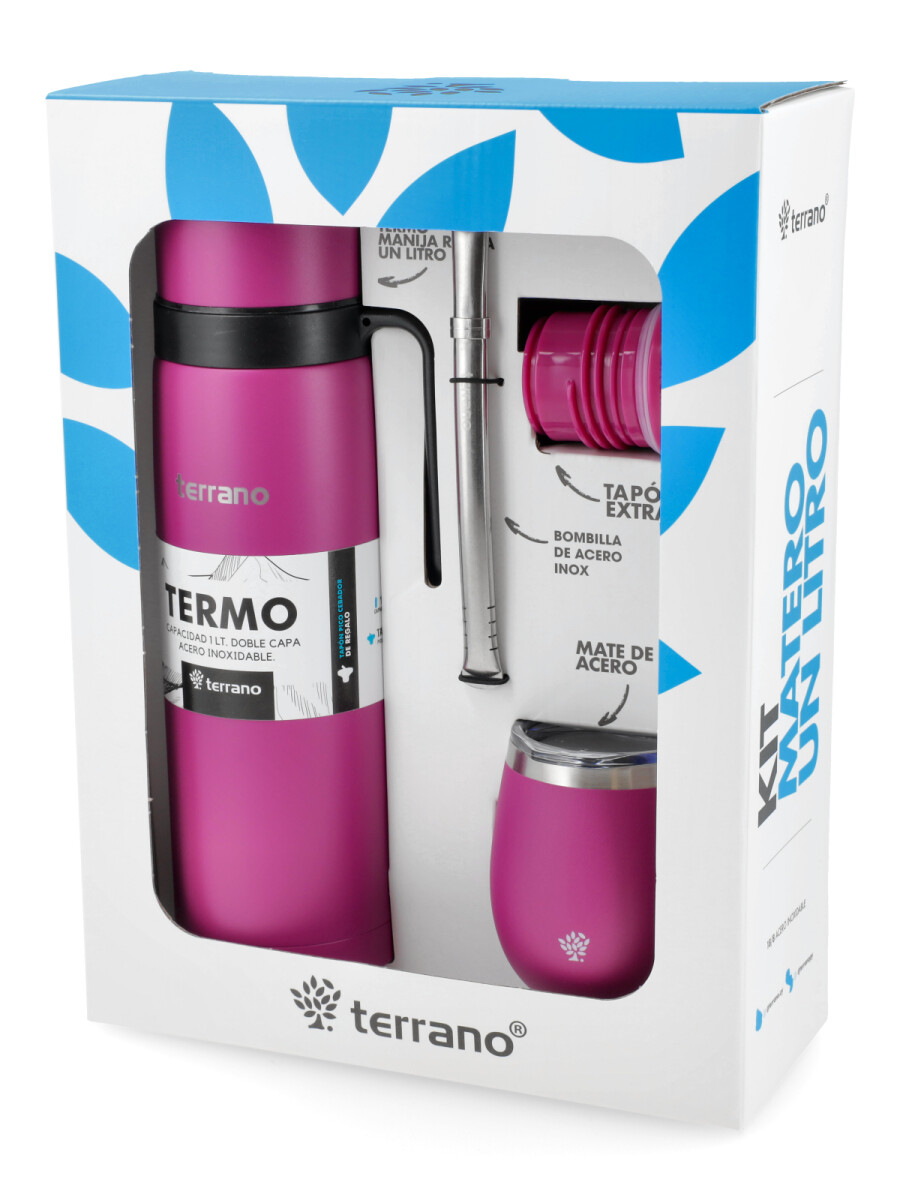 Kit Termo Manija Rígida + Mate con Tapa y bombilla - Violeta 