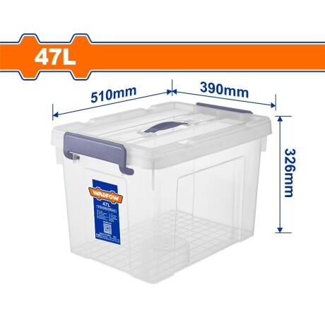 Contenedor Plastico Wadfow Wtb235 Apilable 47L Ub TRANSPARENTE