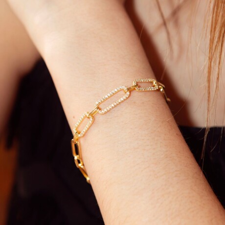 Pulsera Diamond Circonias - Plata y Baño de Oro Pulsera Diamond Circonias - Plata y Baño de Oro