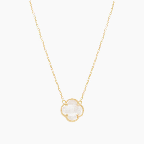 Cadena en oro 18K estilo Van Cleef con colgante de nácar Cadena En Oro 18k Estilo Van Cleef Con Colgante De Nácar