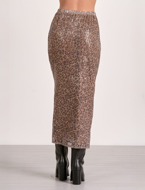 Falda Lentejuelas NEGRO/BEIGE