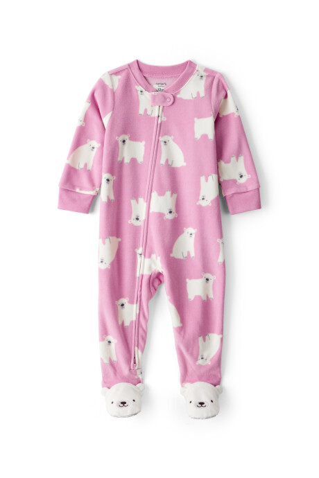 Pijama una pieza de micropolar, con pie, diseño osos polares Sin color