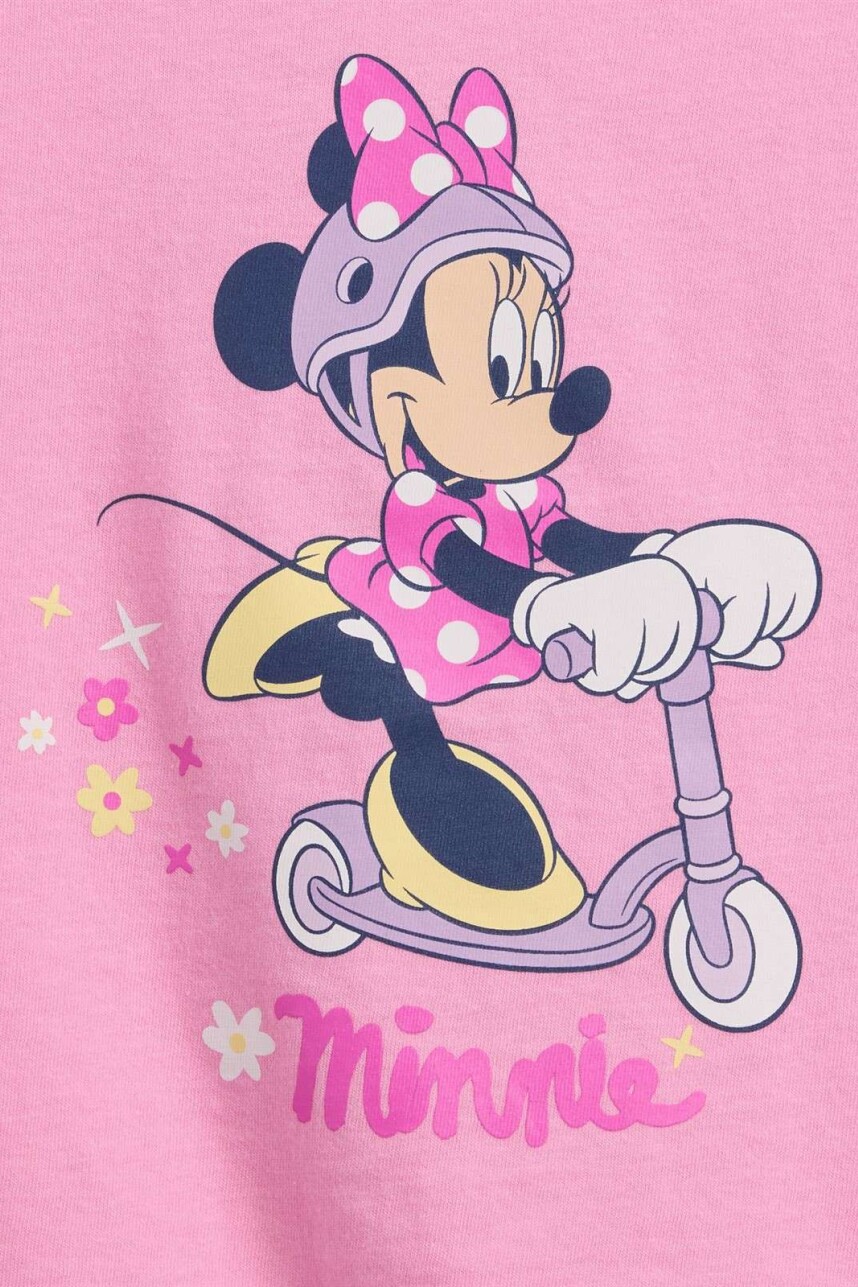 Remera Disney Manga Corta Toddler Niña Parisian Pink