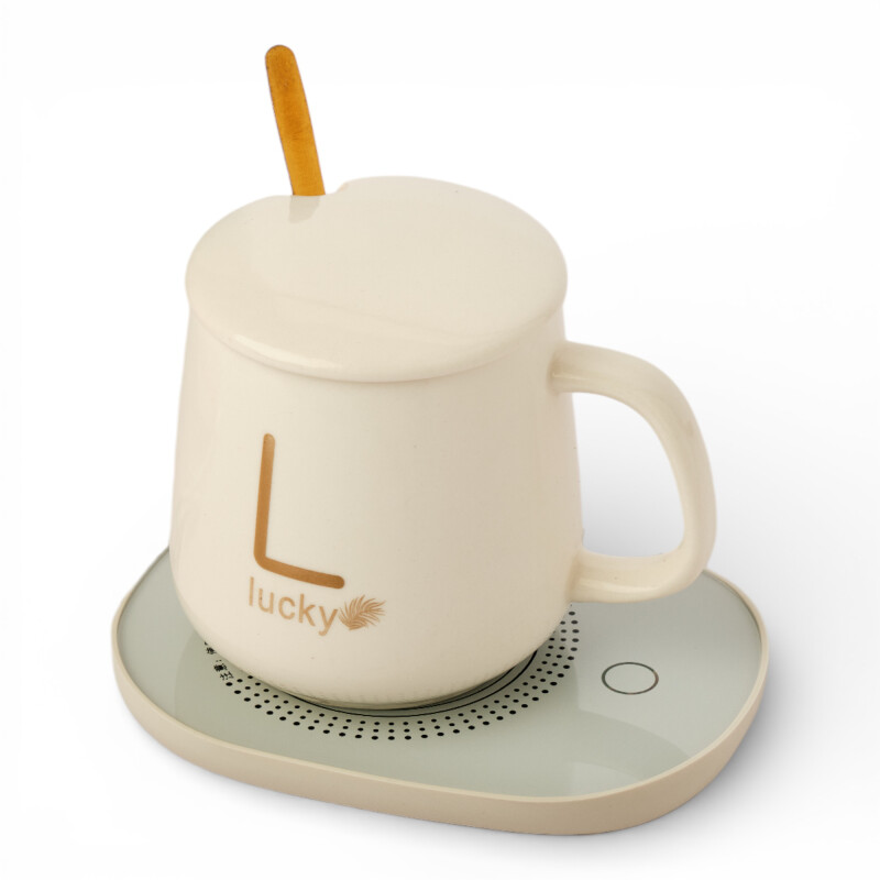 Taza De Café, Té, Eléctrica Usb De 55 Grados, Caja Regalo Blanco