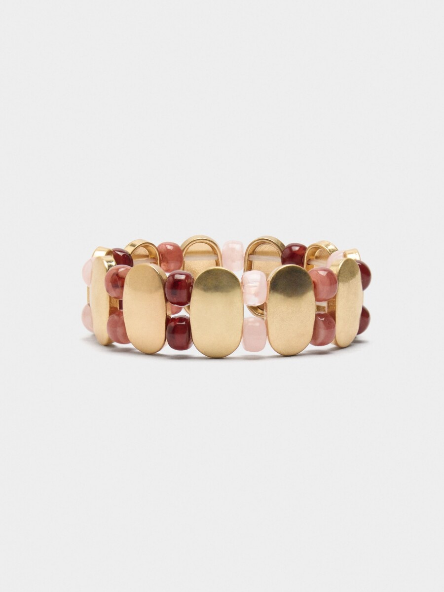 Pulsera Elástica De Cuentas Efecto Piedra multicolor