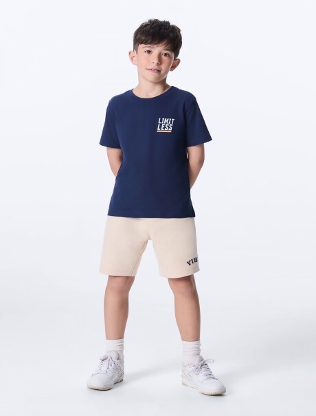 BERMUDA INFANTIL CON ESTAMPA BEIGE