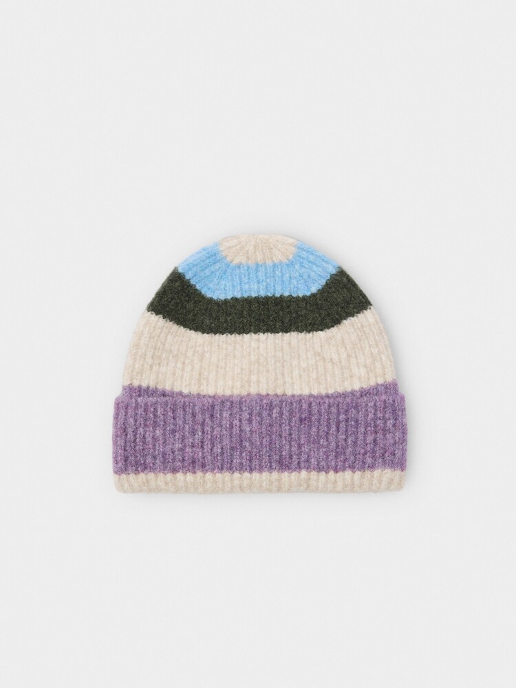Gorro De Punto Con Rayas violeta