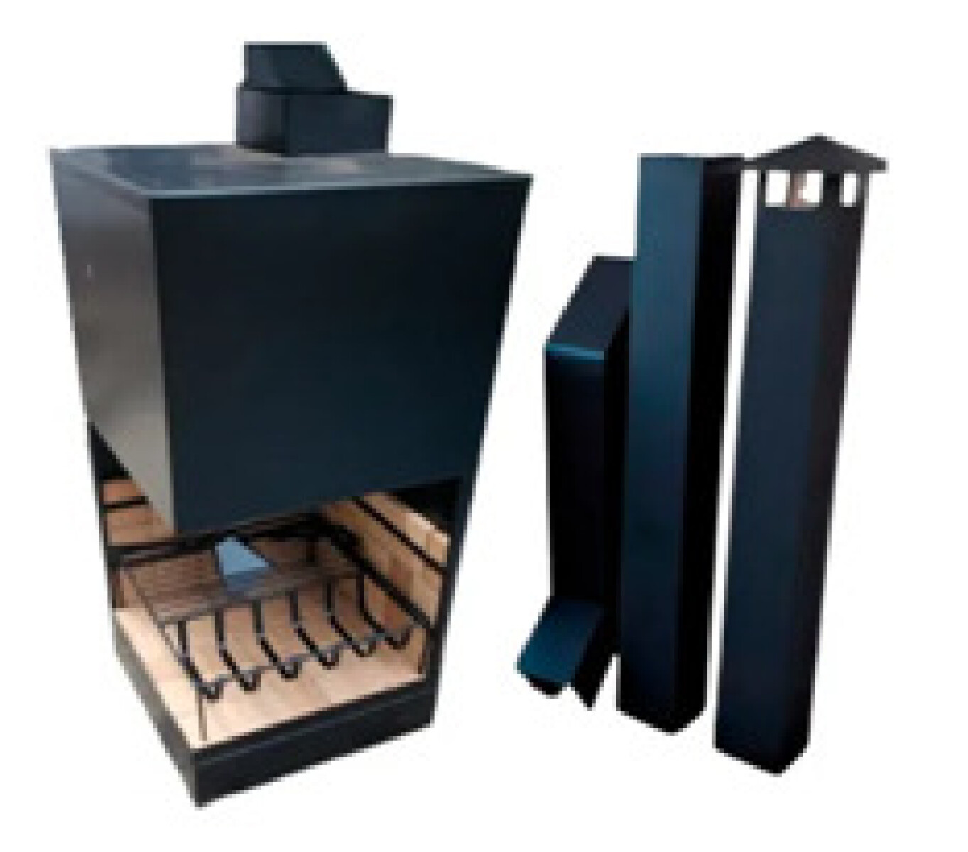 ESTUFA MINIMALISTA CUADRADA 60X60 + PARRILLA PALA - N/a 