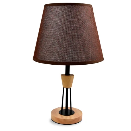 LAMPARA DE MESA CON BASE DE MADERA Y METAL LAMPARA DE MESA CON BASE DE MADERA Y METAL