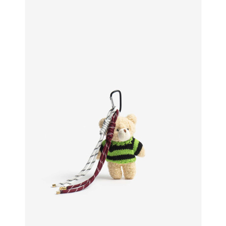 Llavero Oso De Peluche Con Cordón Combinacion Multicolor
