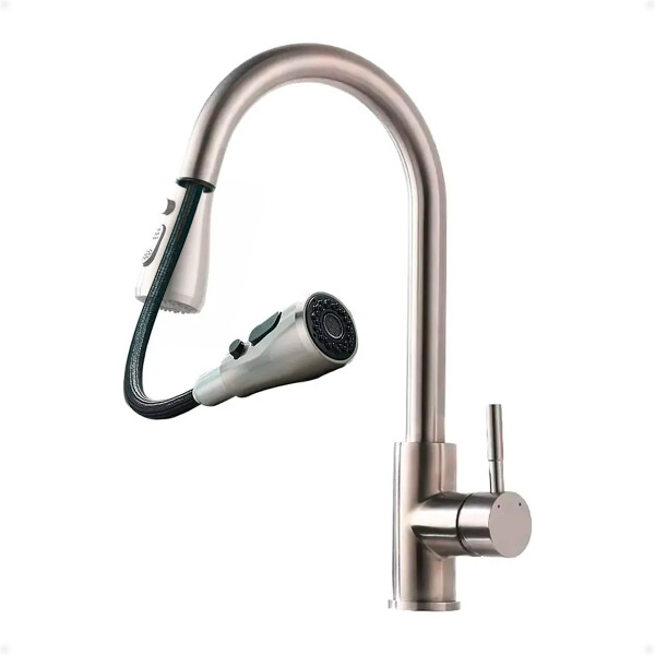 Lavavajillas Extraíble Mono comando Grifo De Cocina Color Plata Lavavajillas Extraíble Mono comando Grifo De Cocina Color Plata