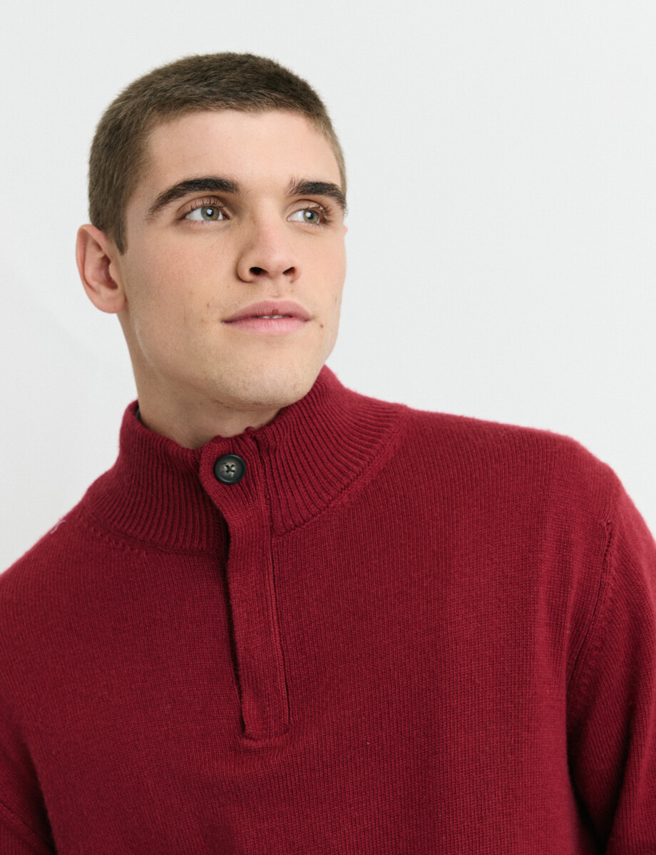 470416 SWEATER HARRY Rojo Oscuro