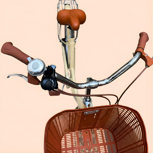 Bicicleta Pigewn Urbana Rodado 26 Canasto Freno Disco 7 Vel Crema 1