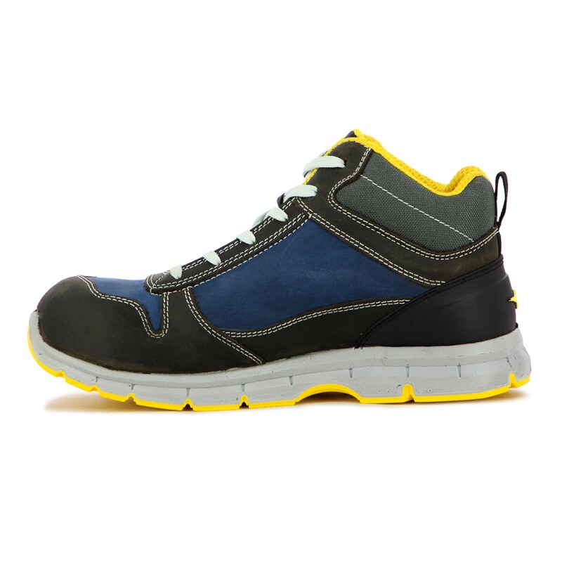 Diadora Safety Shoes Upper Pu Outsolerun Mid S3s Gris Oscuro-azul