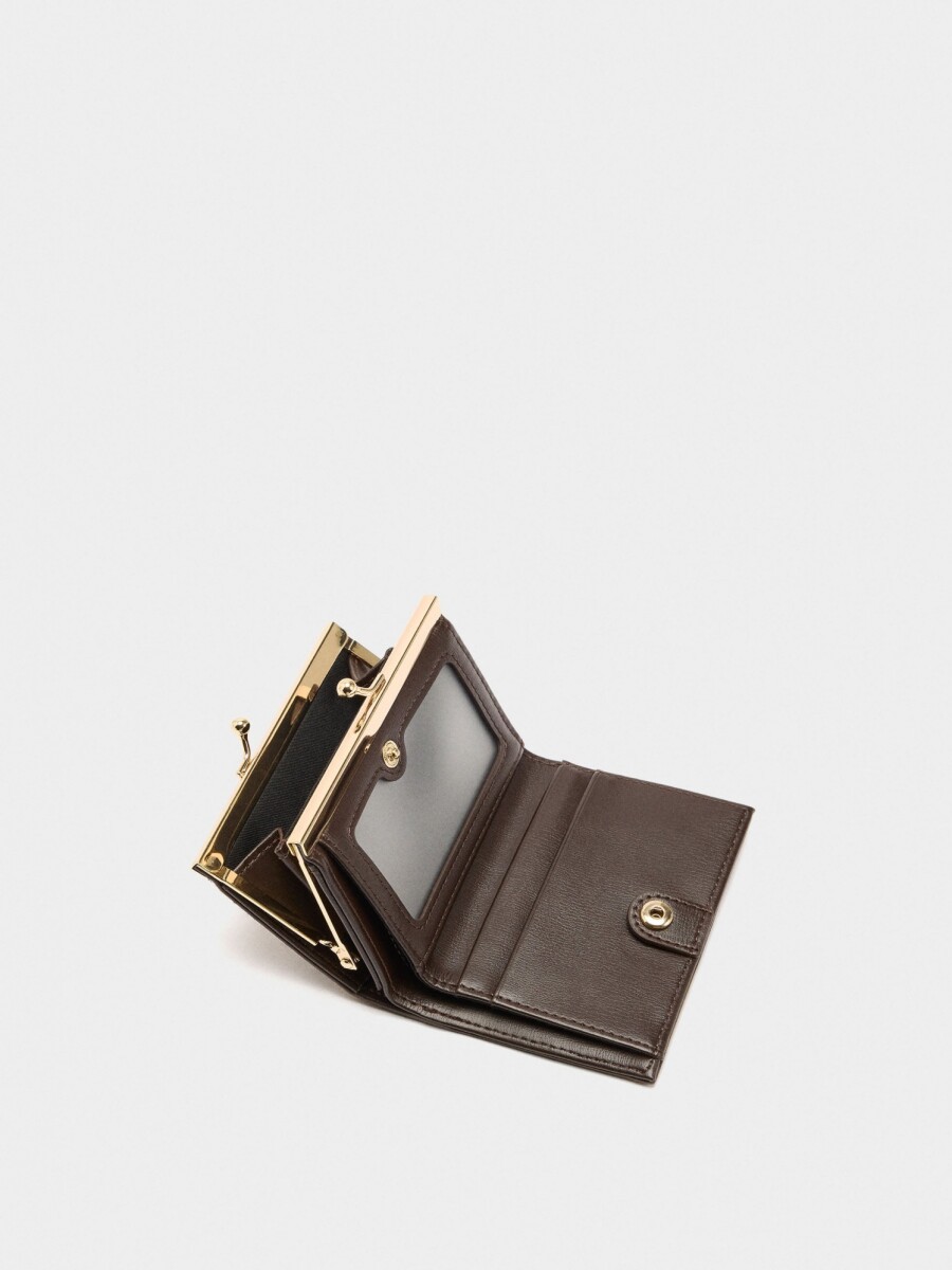 Cartera De Piel Estampado Animal camel