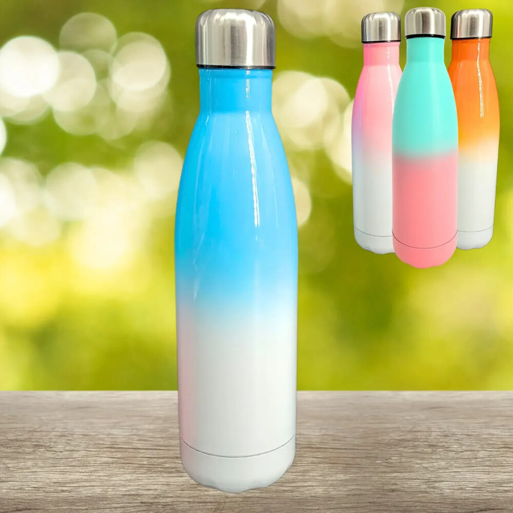 Botella térmica combinada de acero inoxidable de 500ml Celeste/blanco