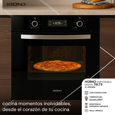 horno de empotrar 60 cm digital frente vidrio negro COLOR UNICO