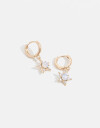 Aros Argollas Strass Argollas Con Estrellas - Dorado