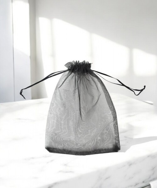 Bolsa organza 19x29 cm. NEGRO