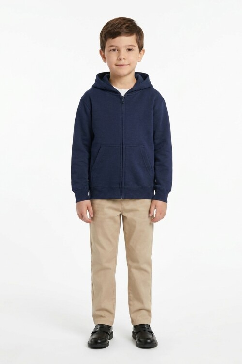 Campera deportiva clásica con capucha AZUL MARINO