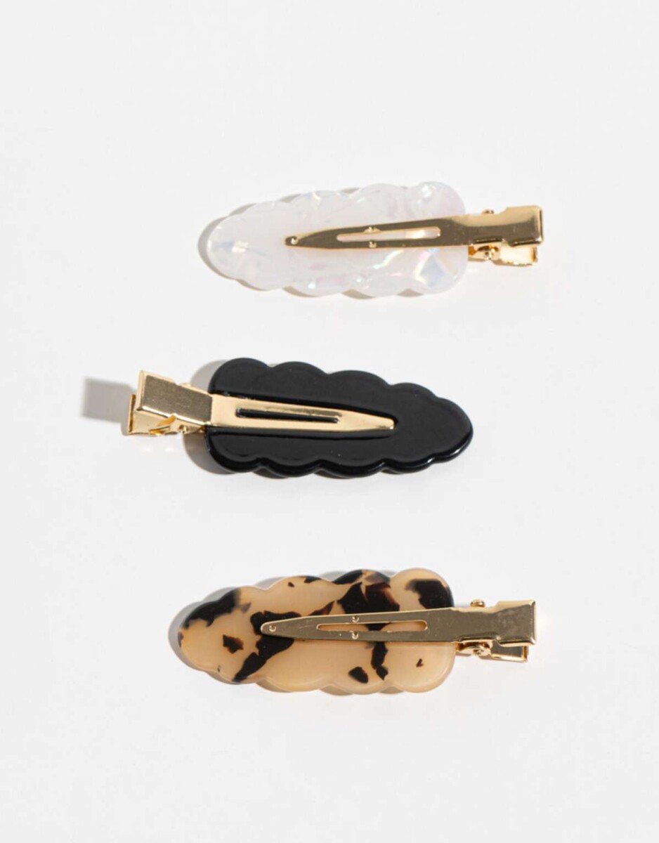 Set De Hebillas Backstage Formato Wavy - Combinacion Tricolor 