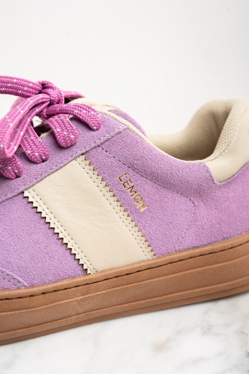 Zapatilla Gamuza Combinada Lila