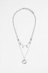 Collar cadena dijes plateado