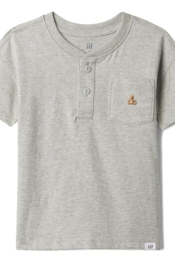 Remera Henley Toddler Niño Heather Grey