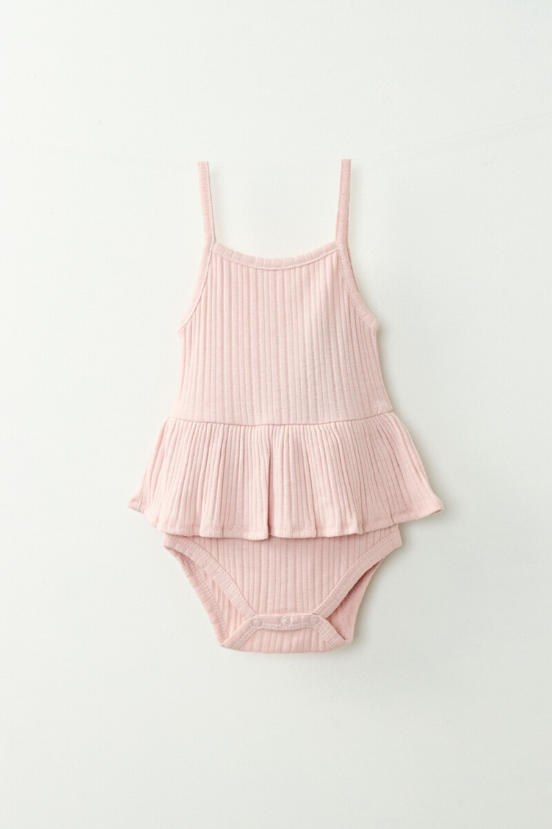 Body Sin Manga Con Volados Rosa