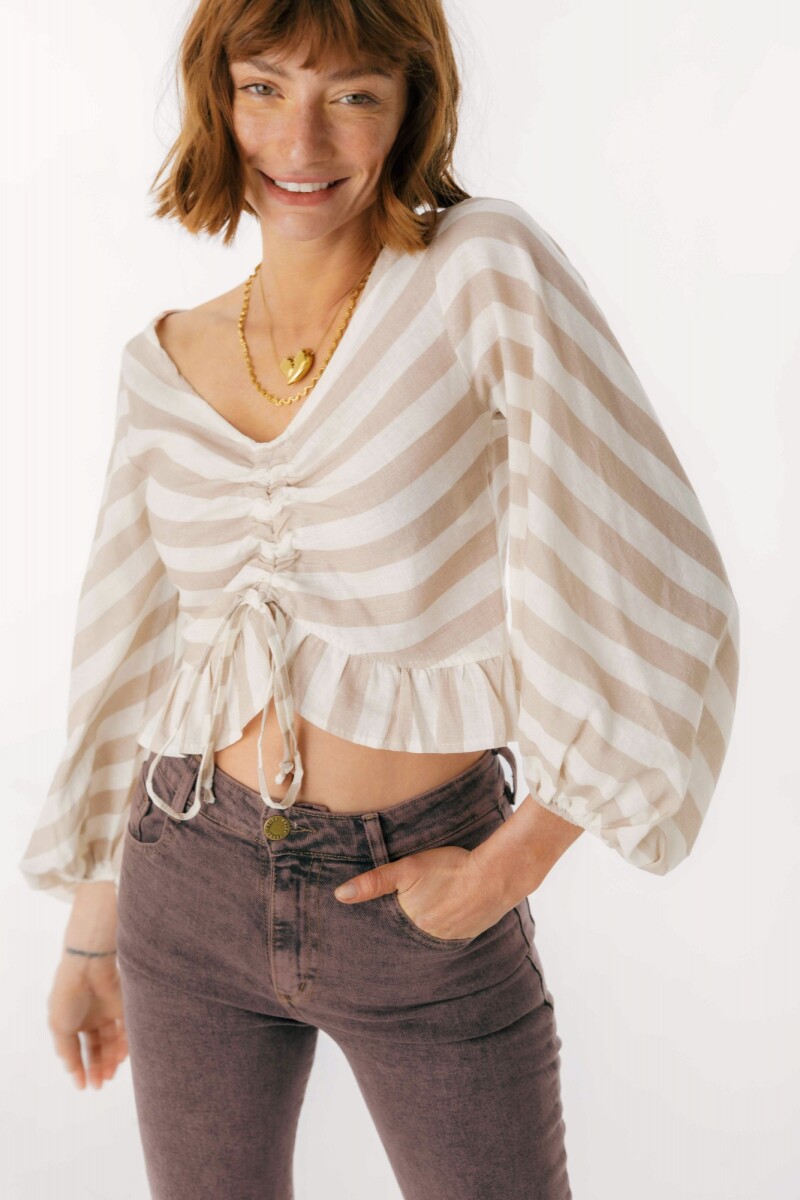 Top Zeia Rayas Beige