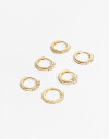 Aros Argollas Set Cubic zirconia Set De Argollas Cubic Dorado - Dorado