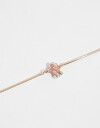 Pulseras Flexibles Strass Pulsera Con Dije Floral - Dorado