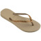 Sandalias Havaianas Slim Glitter II Mujer Arena/Luz De Oro Metalico